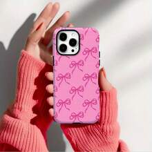 Pink Bow Pattern Film Phone Case Frosted For IPhone 17 Air/16/15/14/13/12 Pro Max 14 15 16 17 Plus 11 Thickened Double-Layer 2-In-1 Drop-Proof Protective Case. Glossy For Samsung S21 S22 S23 S24 S25 PLUS/ULTRA/FE/EDGE A71 A56 A55 A54 A53 A52 A36 A34 A06 A13 A14 A15 A16 A23 A25 A26 Anti-Yellowing And Bright Colors - 黑色 - 查看 4