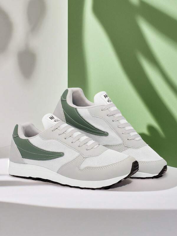 Tenis NVZ  Feminino / Masculino Casual Leve Confortavel Todo Estiloso Calce bem Corrida Caminhada Cinza/Verde 34 ao  43 10