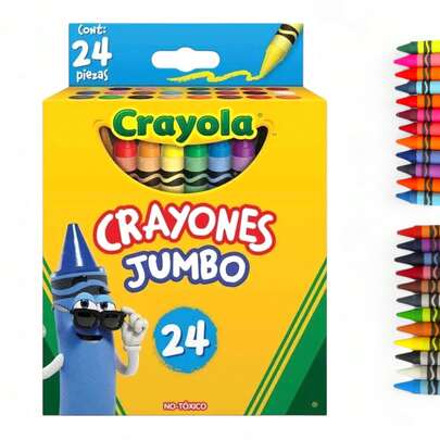Crayones Redondos Jumbo Caja con 24 Colores Vivos