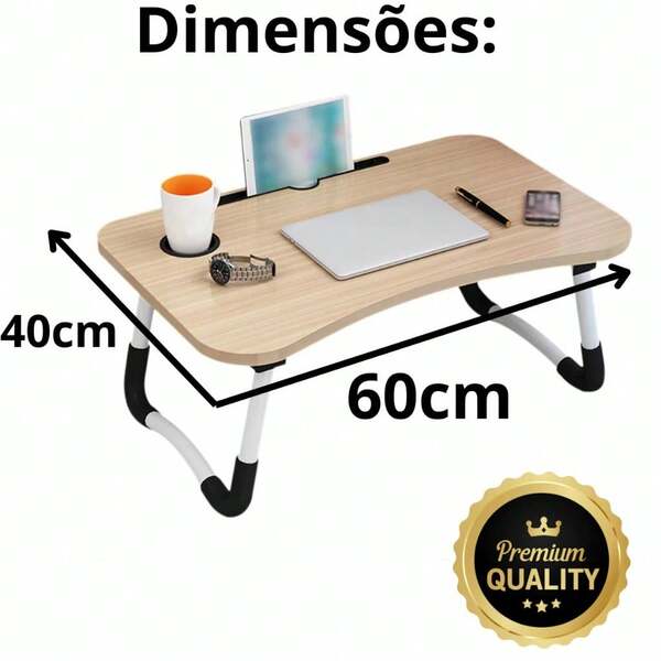 Mesa Dobrável Portátil Para Notebook Tablet Ipad Home Office Cama Refeição Em MDF