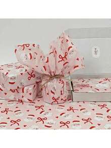 12/8/4pcs Christmas Gift Wrapping Paper Rolls, 35cm*50cm (13.78in*19.68in), Pink Background With Classic Santa Claus Patterns, Assorted Styles Randomly Sent, Suitable For Christmas, Birthday, Wedding And Party, Ideal For DIY Crafts And Creative Gift Packaging, May Have Fold Marks When Folded For Shipping, Merry Christmas! - Multicolor - View 4