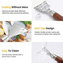 Fish Stainless Stee Fish Scale Remover Fish Descaler Fish Cleaner Fish Scraper - 1 - View 8