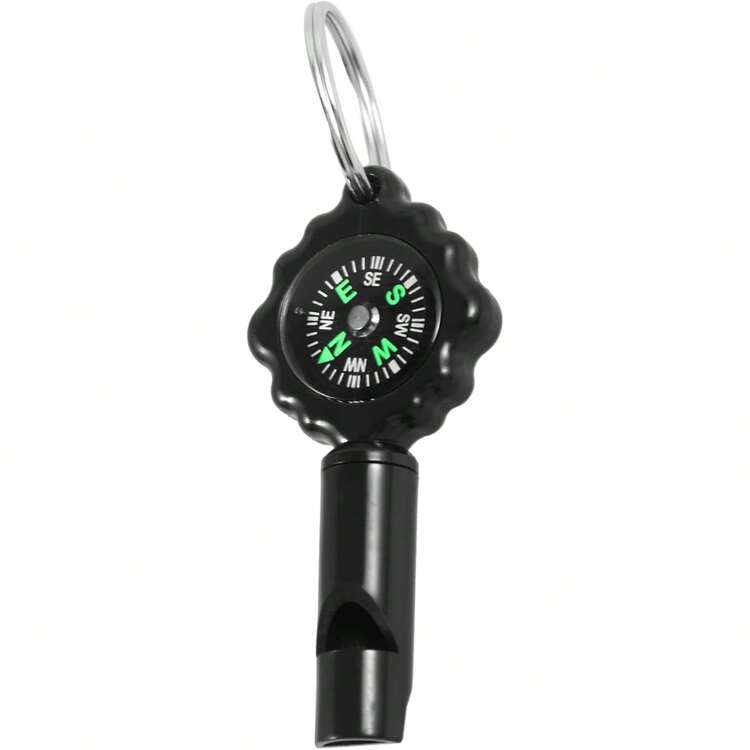 1 件户外求生口哨钥匙扣高精度指南针便携式应急口哨吊坠适用于徒步旅行和露营时尚，易于观察 - 彩色 - 查看 14