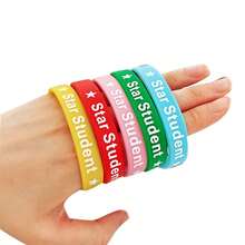 hoojojo 1/3/5/10 Peças Pulseiras de Silicone, Braceletes de Recompensa de Aluno Estrela, Elásticos de Borracha Motivacionais Elásticos, Acessórios de Recompensa de Aprendizagem Divertidos para Sala de Aula, Lembrancinhas Fofas de Festa, Decorações, Acessórios Diários, Decoração Criativa para Casa, Itens Essenciais para Voltar à Escola, Acessórios de Interação Significativa Pais-Filhos, Adequado para Famílias, Salas de Aula, Festas