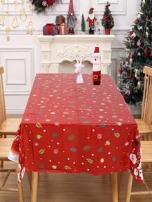 1pc Christmas Tablecloth, Snowman Merry Christmas Tablecloth, Santa Claus, Penguin Design, 220*130cm Disposable PE Tablecloth, Christmas Party Supplies, Christmas Decoration, Christmas Decor, Noel Decoration, Navidad Decoration, Christmas Home Decor, Christmas Gift, Christmas Kitchen Supplies, Dining Table Decoration, Winter Decoration, Christmas Party Gift, Family Gathering Supplies, Holiday Accessories - Multicolor - View 7