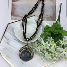 1 件波西米亚绿色手工编织吊坠项链复古女士节日派对配饰礼物 - 吊墜項鍊 - 查看 9