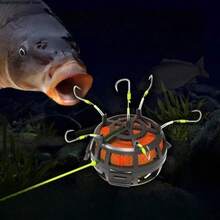 6个碳钢丝饵笼坠，新款方形饵笼弹簧钩