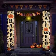 One Piece Halloween Porch Decoration Banner Made Of Polyester Fiber, Featuring 'Trick Or Treat' For Halloween Night Parties, Suitable For Home Front Doors, Courtyards, Farmhouses, Gardens, Outdoor And Indoor Welcome Signs. - Multicolor - View 5