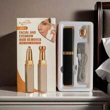 Nuevo afeitadora eléctrica de oro rosa para mujeres, recargable por USB, diseño de doble cuchilla para mejillas, labios, barbilla, línea del bikini y axilas, recortadora portátil, regalo perfecto para vacaciones, afeitadora de diamantes, totalmente automática - Multicolor - Ver 14