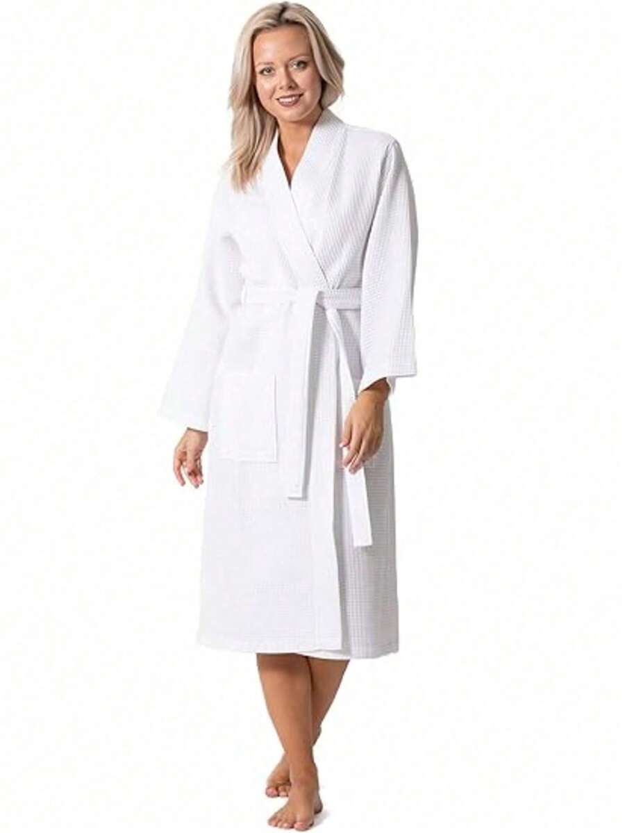 Turkish Cotton Waffle Knit Lightweight Kimono Robe - Quick Dry - Soft, Women - Multicolor - View 1