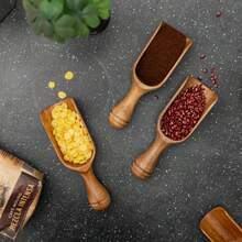 厨房与餐厅用品、厨房用具及小工具、量具、量勺、平铲、红木量勺、咖啡豆量勺、红木勺、木罐勺、木浴盐勺、茶匙、洗衣粉勺、奶粉勺、木糖勺、蜂蜜勺多件套，送给妻子或母亲的礼物。有1件套/2件套/3件套/4件套/5件套/6件套可选，家庭晚餐用品，圣诞派对用品 - 原木色 - 查看 5