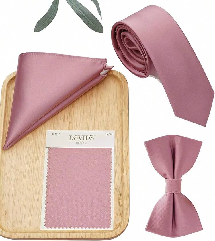 Pre-Tied Bow Ties, Formal Solid Tuxedo Bowties, Toddlers, Boys And Youths, Adults, 3 Sizes - 34 Dusty Rose - View 7