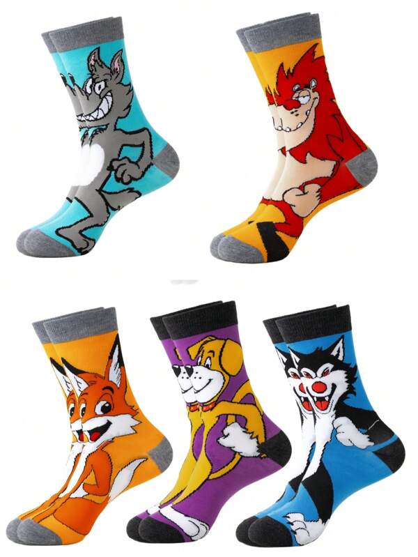 5 paires de chaussettes tricotées, chaussettes unisexes décontractées de couleur unie, chaussettes courtes de style streetwear respirantes et confortables, convenant aux hommes pour le port en extérieur, toutes saisons, chaussettes unisexes mi-mollet