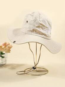 1pc Unisex Oversized Brim Solid Color Bucket Hat, Casual Outdoor Sun Protection Hat For Fishing, Cycling, Hiking - Multicolor - View 11