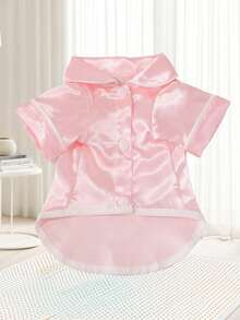 1pc Pet Clothes, Shiny Luxurious Sleepwear For Dogs/Cats, Shiny Fabric Design Shirt, Contrast Trim, Comfortable & Soft, Pet Casual Loungewear For Small Pets - Multicolor - View 9