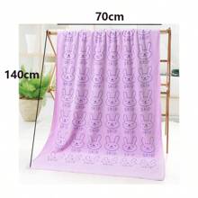 2条装柔软吸水不褪色卡通印花婴儿浴巾家用速干卡通印花可爱浴巾 - 彩色 - 查看 2