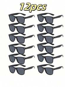 1副/10副/12副/15副/20副/40副/50副 复古经典方形时尚眼镜，黑色复古风格成人派对礼品、节日配饰、日常佩戴、四季皆宜 - 多色 - 查看 3