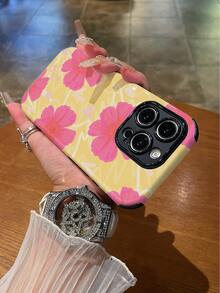 1 件时尚简约花卉线条图案防震防滑柔软 TPU + PC 混合材质手机壳适用于 Apple 11/12/13/14/15/16/16 Plus/16 Pro/16 Pro Max - 彩色 - 查看 4