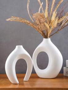 2pcs Vases For Decor, Heart Shaped Resin Vase Set Of 2, Nordic Heart Shaped Vases, Minimalist Decorative Vase For Table Centerpiece Wedding Dining Living Room Office House Decoration - Multicolor - View 6