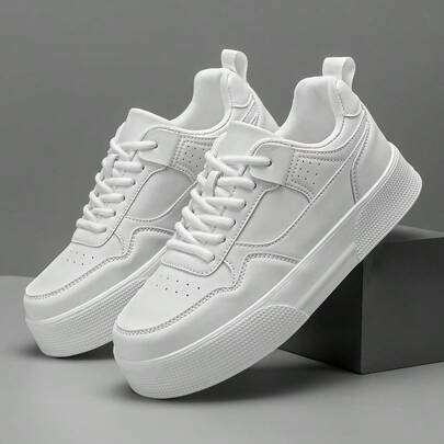 男士简约纯色个性拼布休闲运动鞋，浪漫学院风休闲低帮运动鞋，适合户外时尚旅行徒步旅行情侣