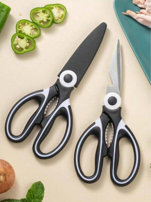 1 pieza Tijeras multiusos de acero inoxidable de alta resistencia y súper afiladas, incluye tijeras para mariscos como regalo gratis