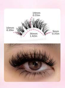 Asiteo 7对装自然凌乱假睫毛，柔软蓬松轻盈，打造自然妆容，透明睫毛梗，可重复使用，适合日常妆容，假睫毛 - 交叉款 - 查看 4