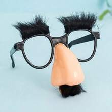 1pc Halloween Black Glasses With Eyelashes, Nose And Beard, Funny Cosplay Decor Suitable For Halloween Christmas Party Decoration For Both Women And Men Adult - 黑色 - 查看 3