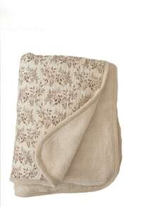 1pc Reversible Crochet Edged Cotton Double-Layer Warm Blanket, Suitable For Babies And Adults, Infants And Toddlers