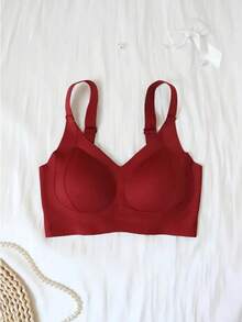 3pcs Women's Seamless Breathable Wireless Sports Bras - Full Coverage, Non-Slip, Lift & Support, Comfortable Fit With Ribbed Details, Nylon & Elastane Blend, Hand Wash - Elegant Solid Colors - 彩色 - 查看 2