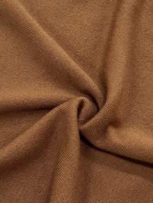 女式轻薄纯色短袖针织T恤，简约夏季上衣 - 芥末黃 - 查看 5