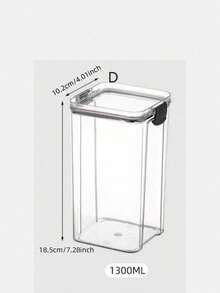 Recipientes de almacenamiento de alimentos con tapa, botes de alimentos de plástico transparente hermético al aire, cajas de preservación selladas a prueba de humedad, apropiados para granos, arroz, pasta, té, frutos secos y granos de café, botes de almacenamiento de alimentos de plástico, artículos de cocina - Negro - Ver 20