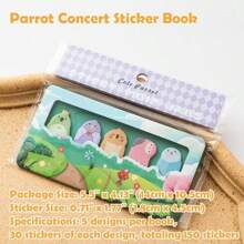 AIOKL Cute Animal Park Reusable Funny Sticky Post Notes 6pad 900 Sheets School