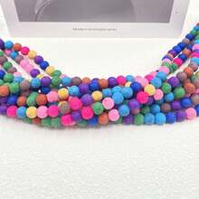 50pcs 8mm Colored Volcanic Stone Round Beads DIY Handmade Bead Jewelry Accessories Bracelet Necklace Accessories