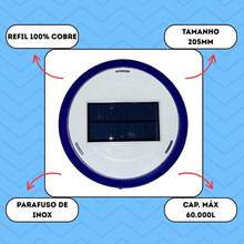 Ionizador Solar Piscina Limpa Mecpet Algas Cloro Bactérias - Azul - Visão 2