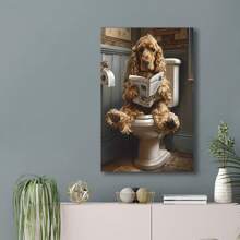 Framed [1pc Funny Cocker Spaniel] Funny Dog Cocker Spaniel 1pc Framed Canvas Print | Bathroom Decor, Wall Hanging Artwork For Home, Bedroom, Kitchen, Living Room, Cafe, Office, Wall Art Decor, Cocker Spaniel Gifts,Room Decor. - Framed(框架) - 查看 5