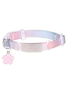 1pc Customized Gradient Colorful Cat Collar, Nylon Material Cat Collar, Can Customize Pet Name, Contact Info, Address, Anti-Lost Engraved Pet Collar, Suitable For Medium & Small Cats - Multicolor - View 3