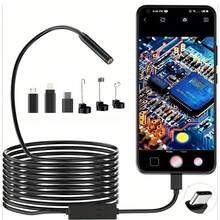 Endoscope With Semi-Rigid Snake Camera For Phone/ Borescope Camera With 4.3" IPS Screen, Local Warehouse Endoscope Camera With Light, 1080P HD With 8 LED Lights, 16.4ft Semi-Rigid Cord, IP67 Endoscope For Sewer, Gifts&Cool Gadgets For Men - màu đen - Xem 1