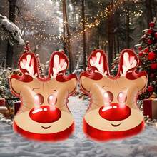 1pc/2pcs Christmas Reindeer Foil Balloons, Forest Animal Reindeer Shaped, Suitable For Christmas, Holiday Parties, Room, Christmas Family Gathering, Christmas Party Decoration