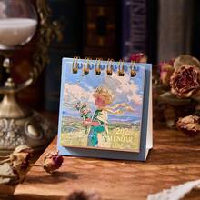 1pc 2026 Mini Calendar, Portable Prince Character Desk Calendar, 2025.8 - 2026.12 Small Calendar