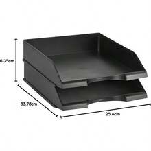 Stackable Office Letter Organizer Desk Tray Pack Of 2 Black