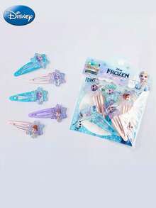 5pcs Disney Officially Licensed Frozen Anna And Elsa Colorful Cartoon Clip Hair Fashion Hair Clips Sweet And Cute Hair Clips Simple Hair Clip For Women Holiday Gift Daily Dress Up Hairpin Hair Accessories High-Value Headwear, Ideal Choice For Gifts