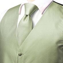 Plus Size Mens Waistcoat Light Mint Green Satin Plain Vest Tie Set Handkerchief Cufflinks Wedding Formal Casual Tuxedo Gilet - màu xanh lá - Xem 5