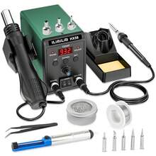 ILIBILIB 700W 2 In 1 Hot Air Gun Soldering Iron Kitwith LED Digital Display, Fast Heating To 500°C (932°F), Auto Sleep Mode, °C/°F Conversion, Heavy-Duty Construction - For Electronics Repair, PCB, DIY Projects - UK Plug(220-240V) - View 1