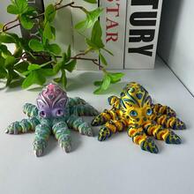 2-Piece Set Of 3D Printed Golden Octopus And Universe Colored Octopus Statues, Party Gifts, Collection Of Dreamy Creatures, Ideal Gifts For Birthdays, Holidays, Christmas, And Halloween - Multicolor(2 Pieces) - View 5