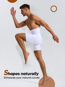 Men's Slimming Underwear, Compression Shorts, Waist Shaper, Leg Shaping Briefs - White - View 4