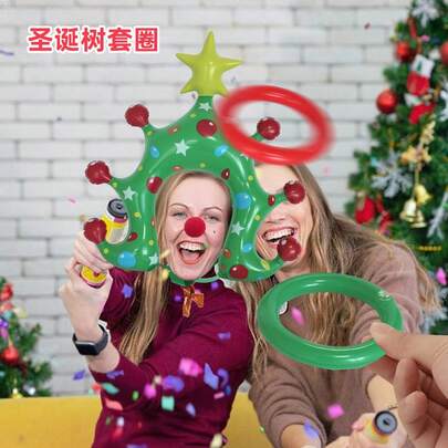 Christmas Tree Ring PVC Christmas Tree Ring Headband Party Interactive Decorations