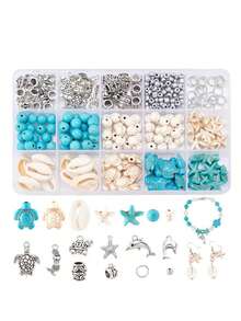 Ocean Series Soft Clay Beads Kit, Summer Sea Beach Style Beads Kit For Jewelry Making, DIY Bracelets Necklace Earrings Unique Creative Crafts, Suitable As Handmade Gift Give Friends