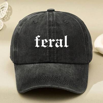 Vintage Washed Women's Baseball Cap - Adjustable Soft Top Dad Hat With Distressed Print, Breathable Polyester Fiber, Retro Style Casual Outing, Outdoor Accessories|Fashion Women's Hat|Durable Fabric