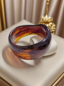 1 件超大粗多色树脂手镯，时尚简约风格，亚克力手镯套装适合女性，适合日常佩戴、约会、派对和工作 - 異性 - 查看 11