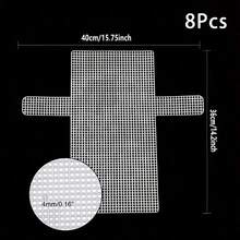 10pcs White Plastic Canvas Needlework Bed Sheets - Square Grid Embroidery & Cross-Stitch Mesh Mats For DIY Crafts, Bookmarks, Bags, Cups - Hand-Knitting Supplies For Beginners & Experts, Sewing Supplies - As shown - View 18